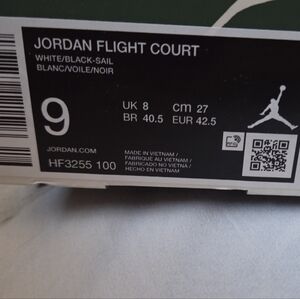 Jordan Flight Court White Black Sail Sneakers